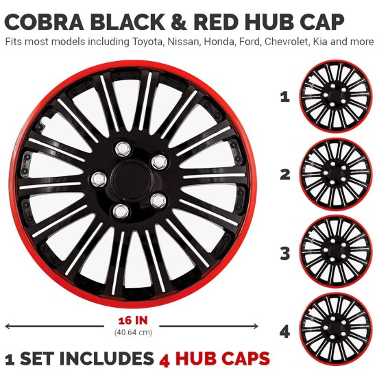 Pilot Automotive Universal Fit Black with Red Trim