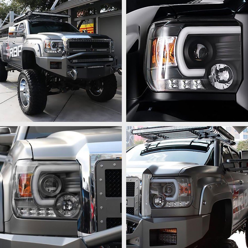 Autoparts LED Black Projector Headlights